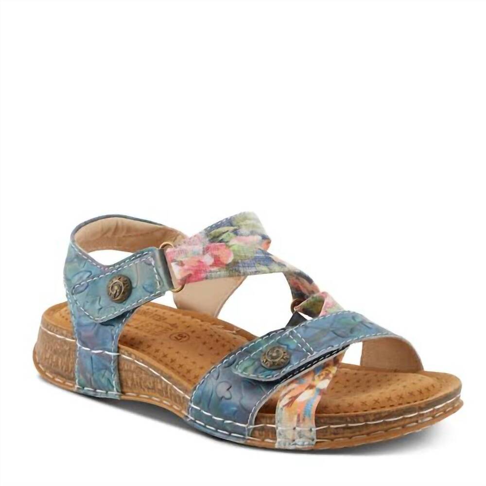 NEW SPRING STEP SHOES women's collette sandal in blue multi